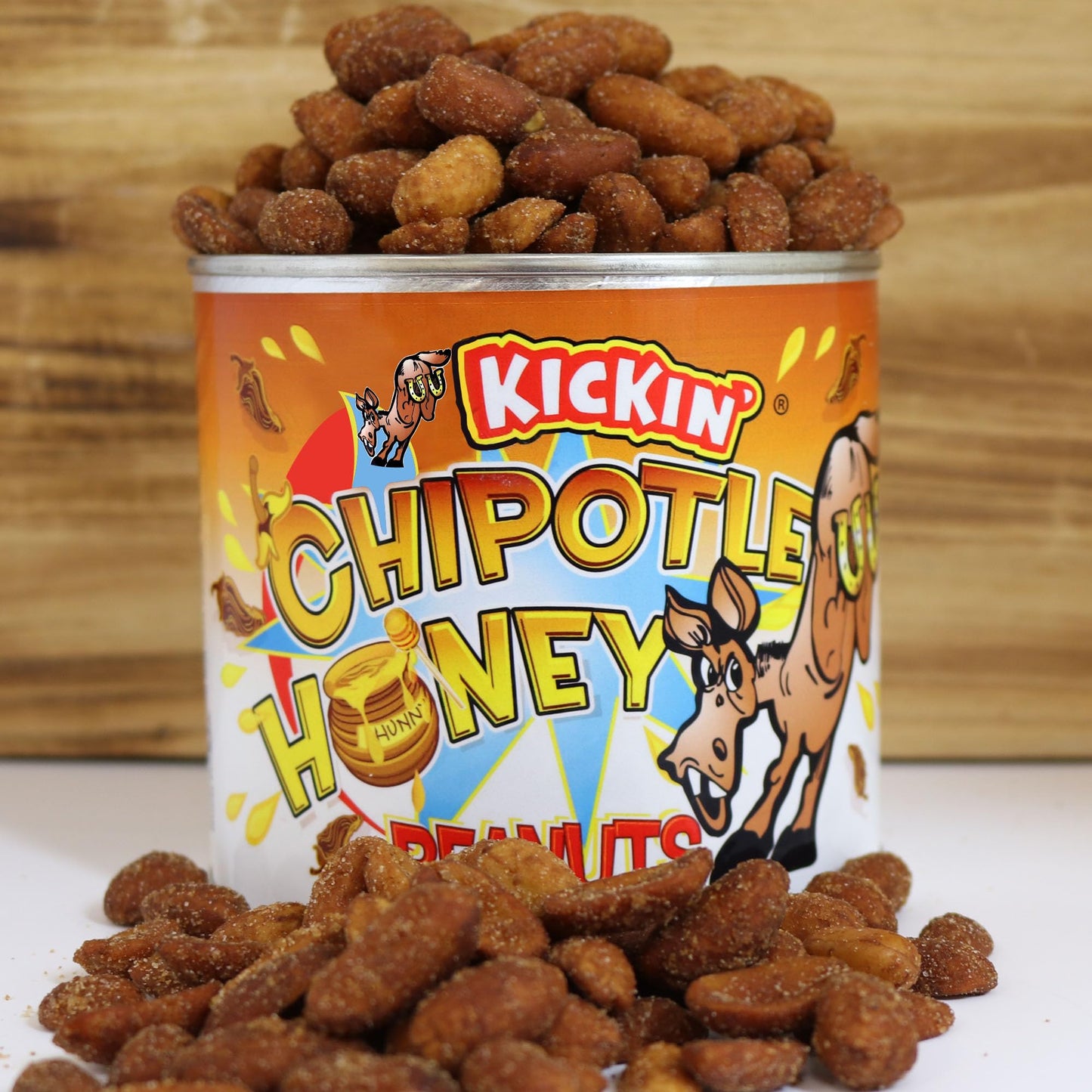 ASS KICKIN Chipotle Honey Roasted Peanuts - 12 Oz - Spicy Gourmet Snack, Model AK811
