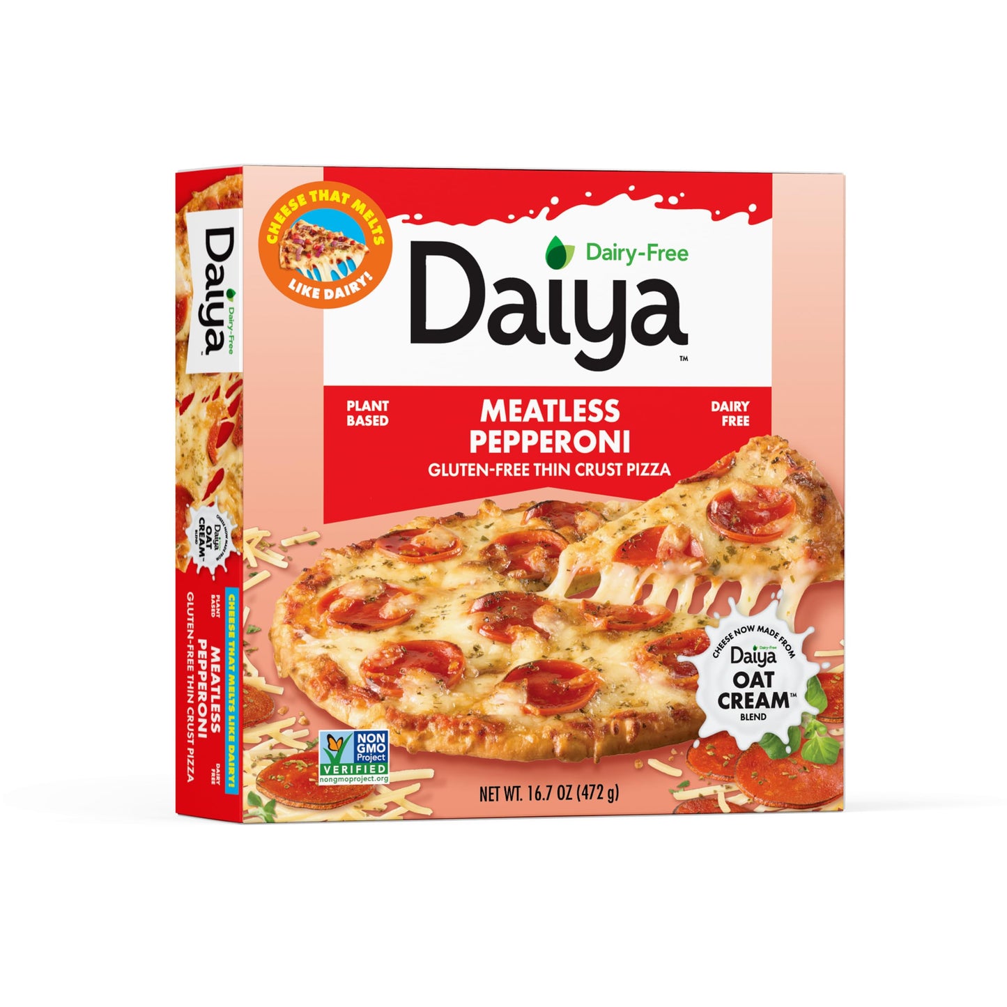 Daiya, Frozen, Dairy Free Gluten Free Meatless Pepperoni Vegan Pizza, 16.7 Ounce