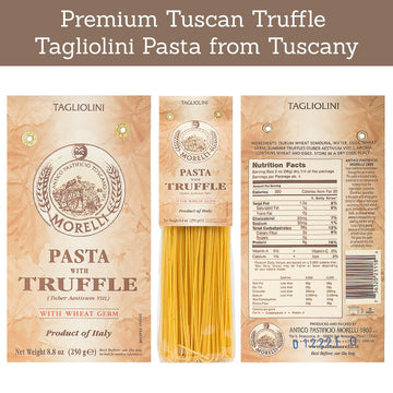 Morelli Truffle Tagliolini Italian Pasta - Gourmet Pasta - Handmade In Small Batches - Imported Italian Pasta Noodles - Durum Wh