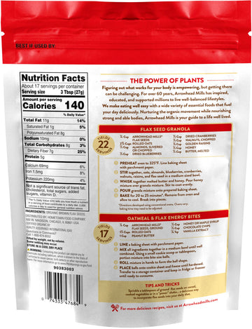 Arrowhead Mills Organic Flax Seeds, 16 Oz Bag (Pack Of 6)