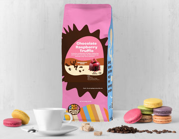 Crazy Cups Flavored Ground Chocolate Coffee Chocolate Raspberry in 10 oz Bag For Brewing Flavored Hot or Iced Coffee