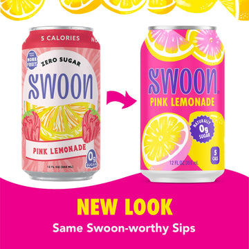 Swoon Pink Lemonade - Low Carb, Paleo-Friendly, Gluten-Free Keto Drink - Sugar Free Strawberry Lemonade Made With 100% Lemon Jui