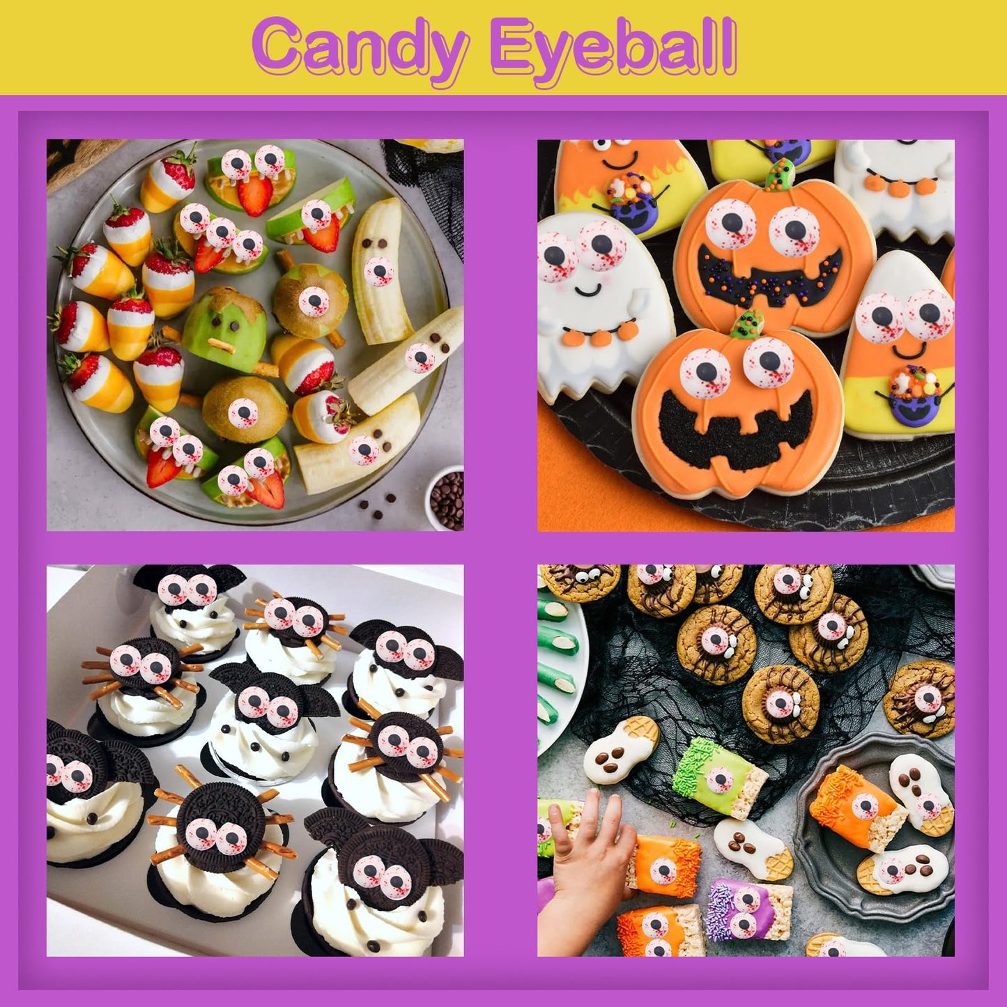 Lebery 3Oz Candy Eyeballs Red Bloody Candy Eyes, Halloween Sprinkles Edible Eyes Candy Eyes For Decorating Eyes Cake Cupcake Spr