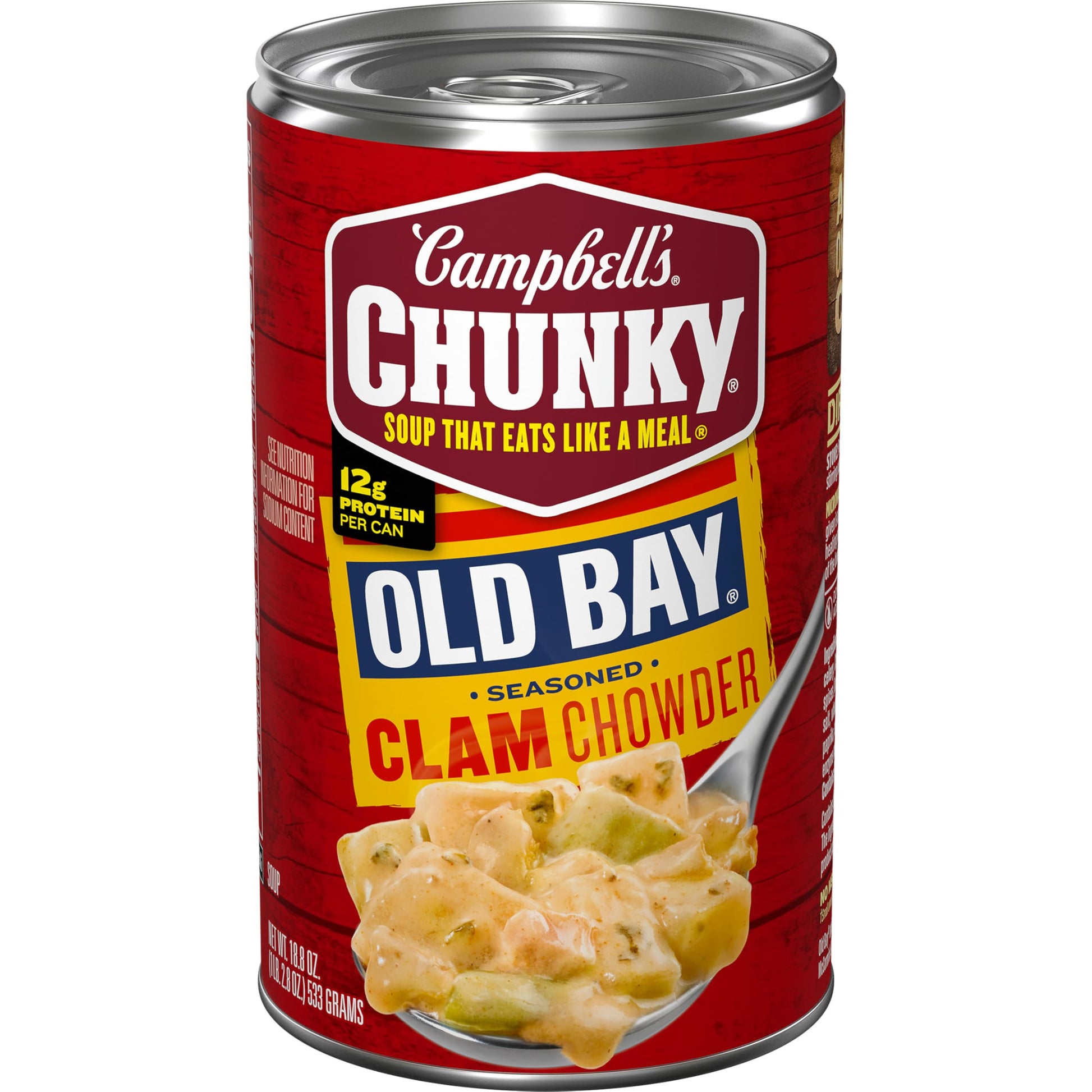 Campbell'S Chunky Soup, Old Bay Seasoned Clam Chowder, 18.8 Oz Can