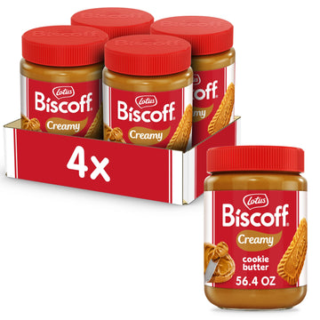 Lotus Biscoff - Cookie Butter Spread - Creamy -Non Gmo - Vegan- 56.4 Ounce (Pack Of 4)