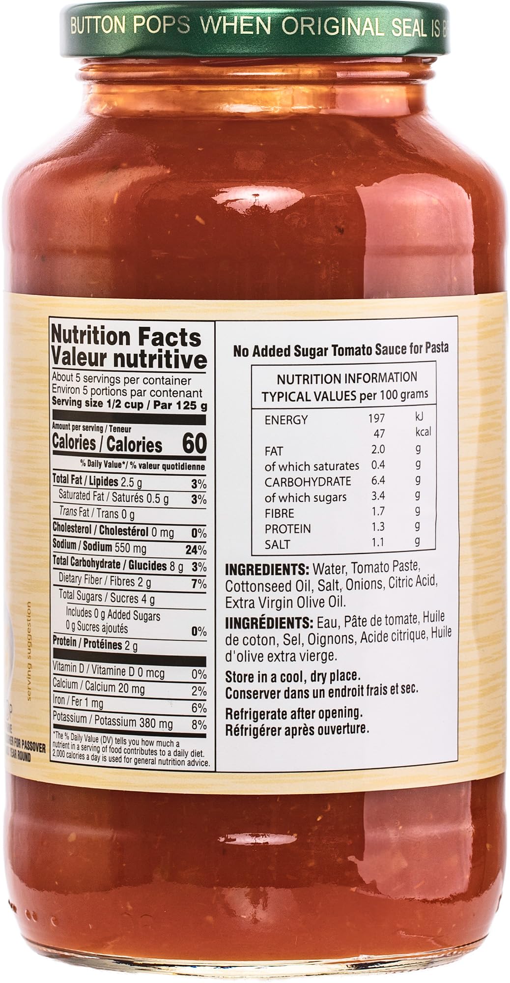 Gefen No Sugar Added Marinara Sauce, 24 Oz (4 Pack) | Nsa Pasta Sauce | Made With Evoo | Rich Flavor Pizza Sauce | Kosher