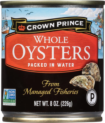 Crown Prince Whole Boiled Oysters, 8-Ounce Cans (Pack Of 12)