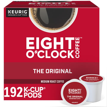 Eight O Clock, The Original, Single-Serve Keurig K-Cup Pods, Medium Roast Coffee, 192 Count (8 Boxes of 24 Pods)