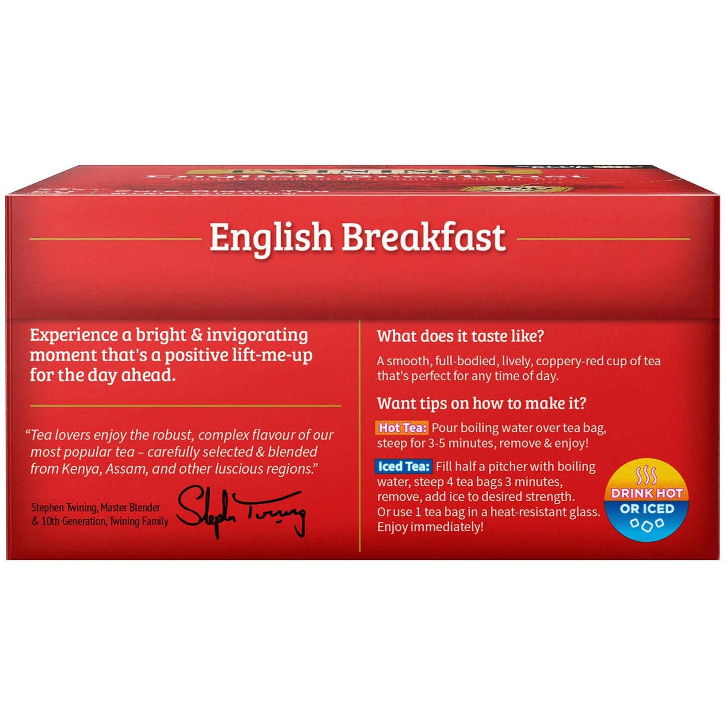 Twinings English Breakfast Black Tea Individually Wrapped Bags, 50 Count (Pack Of 6), Flavourful, Robust, Caffeinated, Enjoy Hot Or Iced