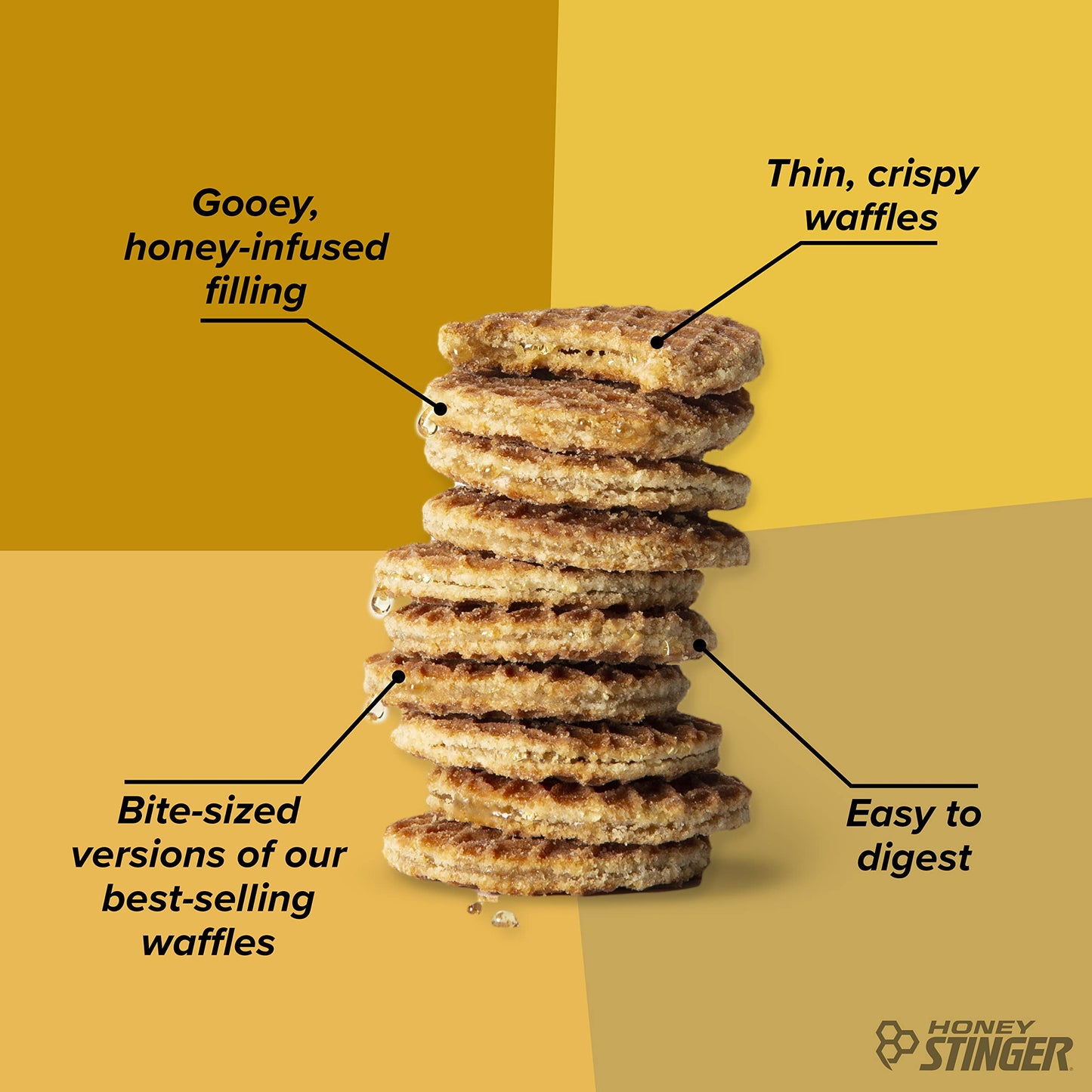 Honey Stinger Organic Mini Honey Waffles | Energy Stroopwafel For Exercise, Endurance And Performance | Sports Nutrition For Hom