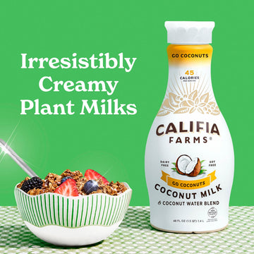 Califia Farms - Coconut Milk & Coconut Water Blend, Go Coconuts, 48 Oz | Dairy Free | Plant Based | Nut Milk | Vegan | Non-GMO |