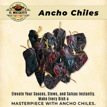 Dried Chile Pepper Variety 4-Pack - Ancho Guajillo Arbol & Chipotle Chiles - Whole Peppers for Authentic Mexican Cooking Sauces Salsas & Marinades - Bold Flavor Hand Selected By El Molcajete