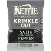 Kettle Brand Potato Chips, Krinkle Cut, Salt & Fresh Ground Pepper Kettle Chips, 1.5 Oz (Pack Of 24)