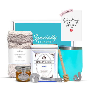 Mothers Day Gifts for Mom Tea Gift Set for Women - Thoughtful Get Well Gift Box with Cozy Socks, Stainless Tumbler, 20 Teaa Sach