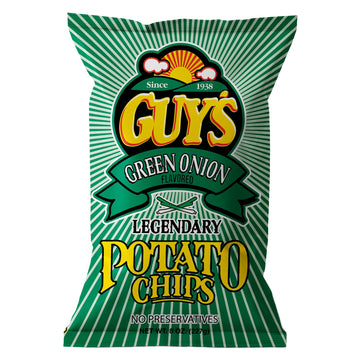 Guys Green Onion Potato Chips - A Super Flavorful Green Onion Chip Wlegendary Taste - Chip And Dip In One Crunch Make Tasty Guy