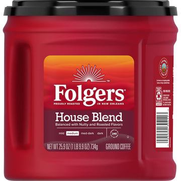 Folgers House Blend Medium Roast Ground Coffee, 25.9 Ounce (Pack of 6)