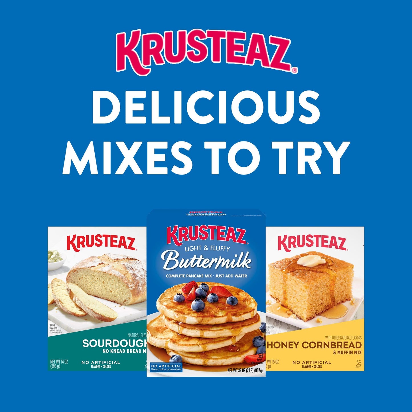 Krusteaz Complete Buttermilk Pancake and Waffle Mix, Light & Fluffy, 56 oz Bag