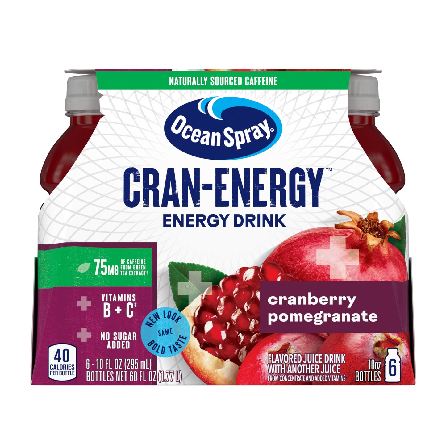 Ocean Spray Cran-Energy Cranberry Pomegranate Juice Drinks, 10 Fl Oz Bottles, 6 Count