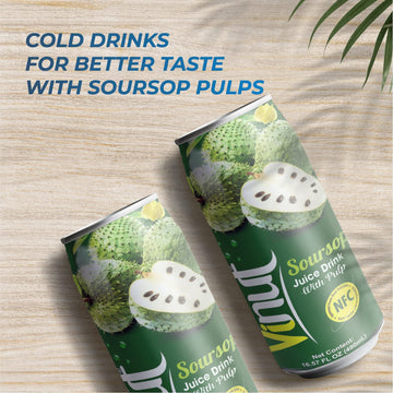 Vinut Soursop Juice Guanabana Juice With Pulp (16.57 Fl Oz, Pack 12), Real Guanabana Soursop Graviola Drink, Fresh, Non Gmo, Not