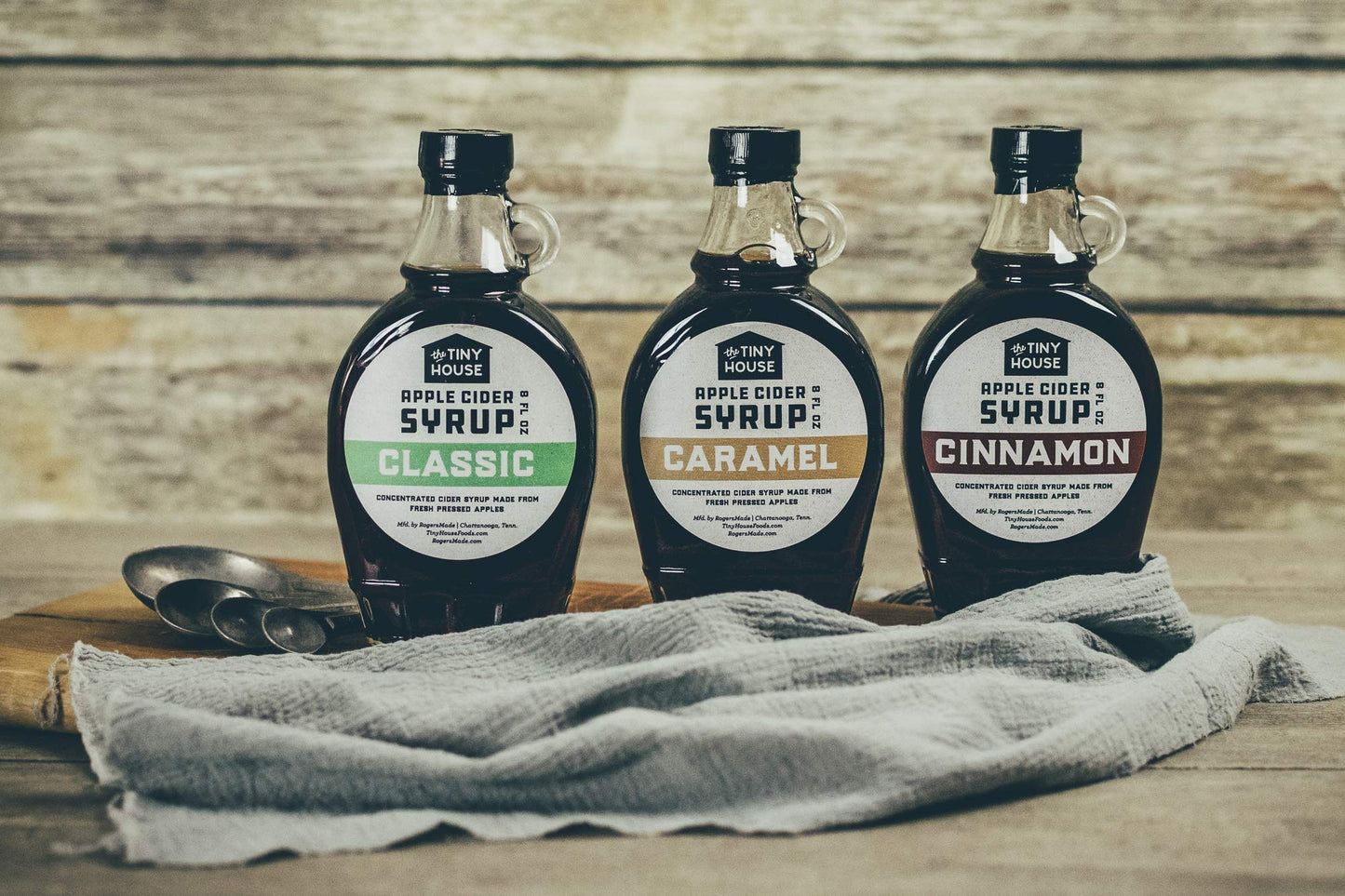 The Tiny House Cinnamon Apple Cider Syrup - 8 Fl Oz, Handmade from Fresh Pressed Apples, Breakfast & Pancake Syrup, Made in the USA