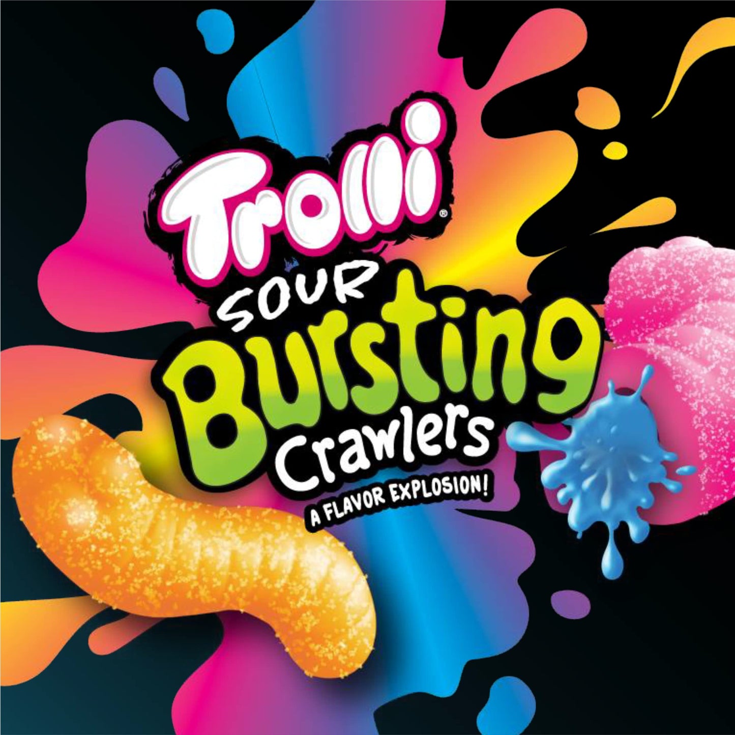 Trolli Sour Bursting Crawlers Gummy Candy, 4.25 Ounce, Blue, Pack of 1