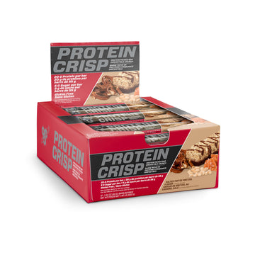 Bsn Protein Crisp Bar, Protein Snack Bars, Crunch Bars With Whey Protein And Fiber, Gluten Free, Salted Toffee Pretzel, 12 Count