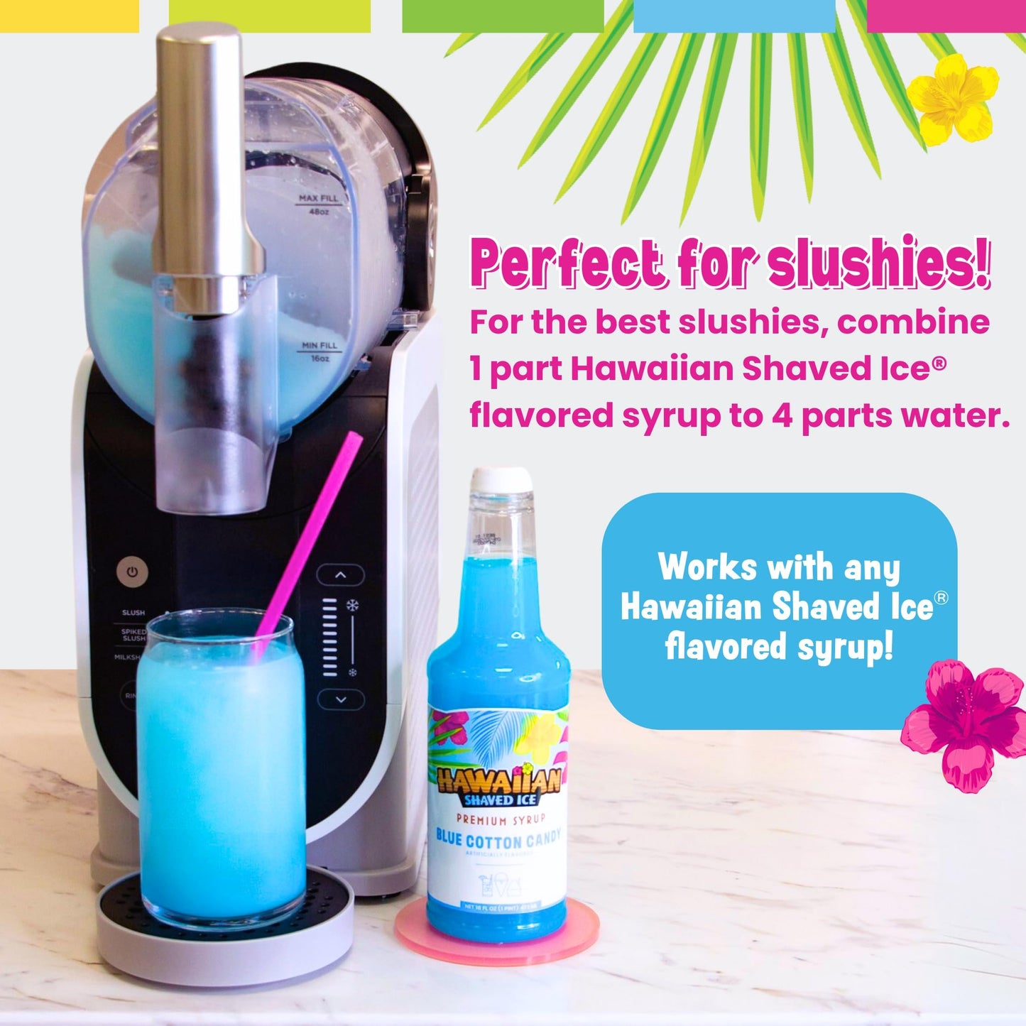 Hawaiian Shaved Ice Syrup Assortment, 6 Popular 16oz Flavors: Cherry, Grape, Blue Raspberry, Tiger s Blood, Lemon-Lime, Pina Co