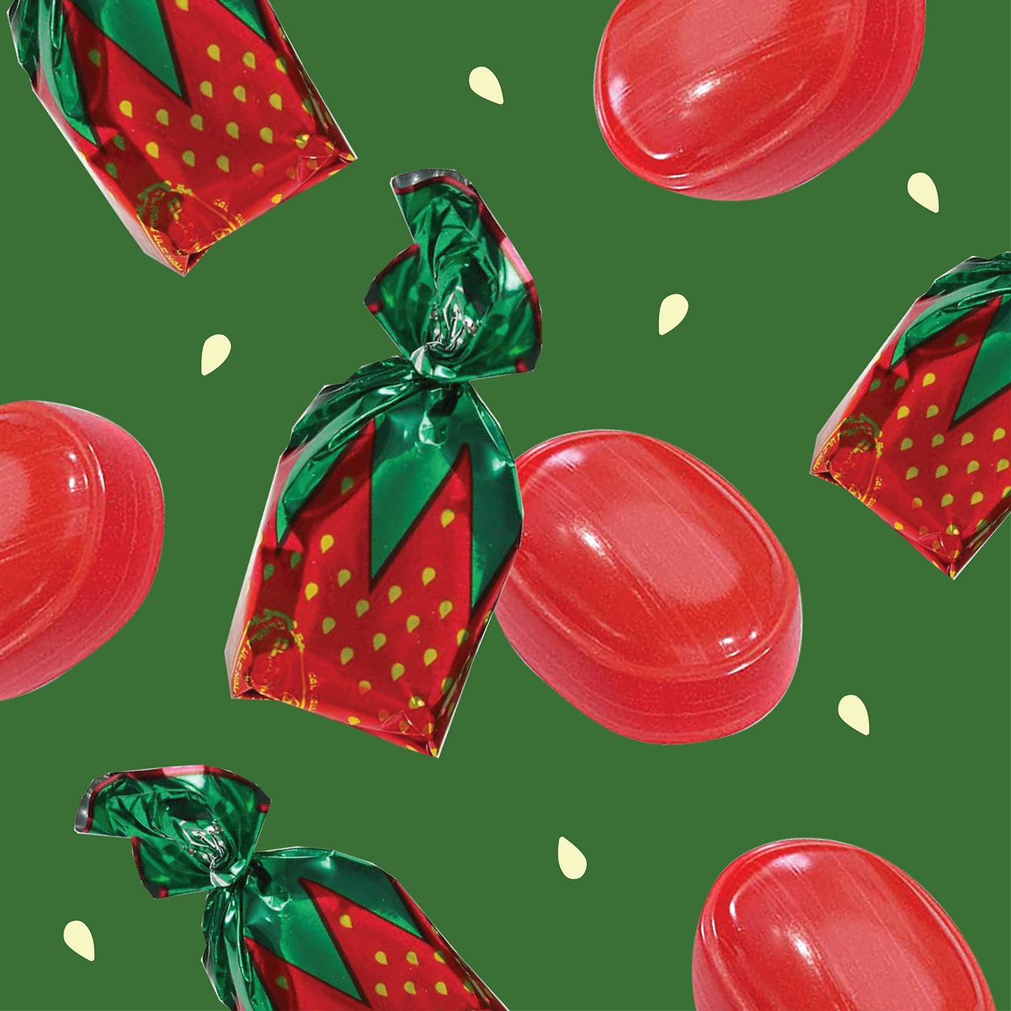 Arcor Strawberry Bon Bons Hard Candy, Sachet Wrap, 2-Pound Bag (About 130 Count)