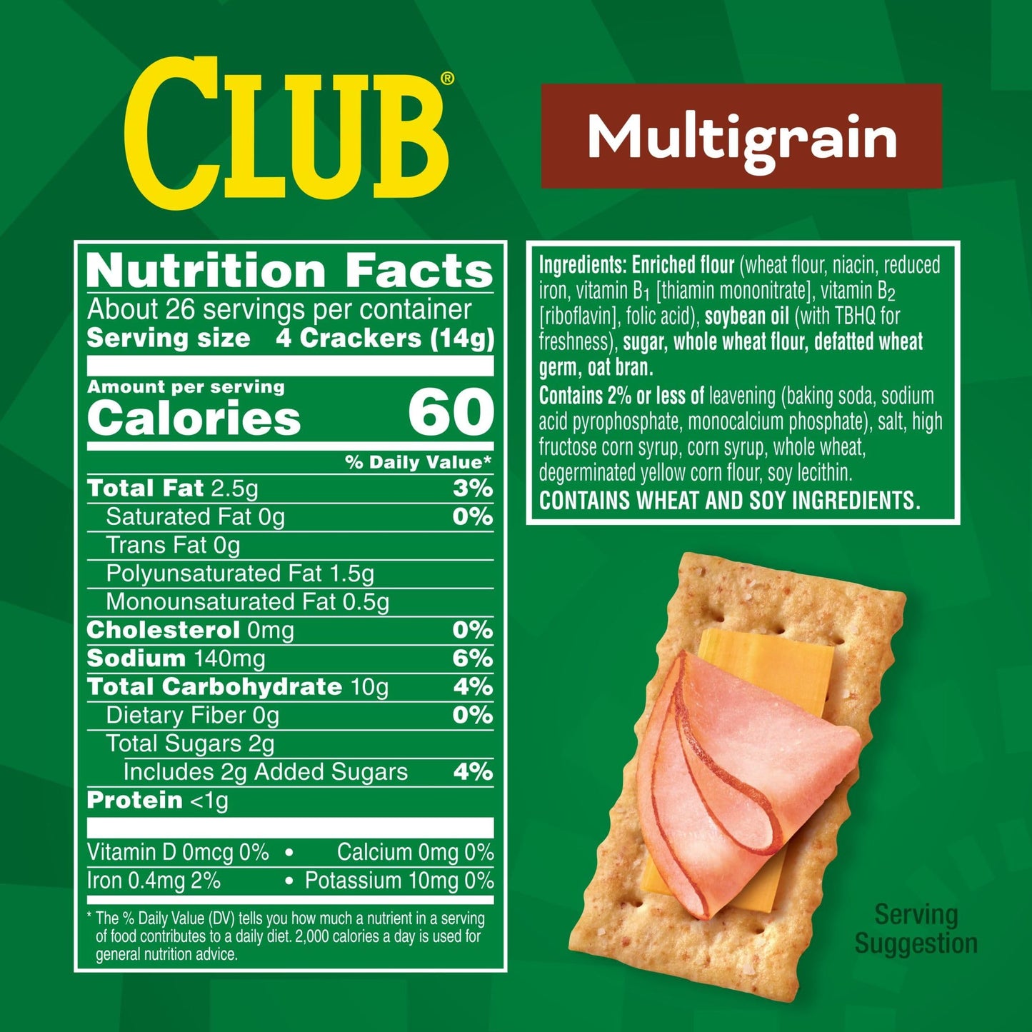 Club Crackers, Lunch Snacks, Snack Crackers, Multigrain, 152.4Oz (12 Boxes)