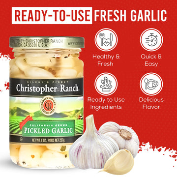 Christopher Ranch Pickled Garlic Cloves, 100% California-Grown, 8 oz Jar