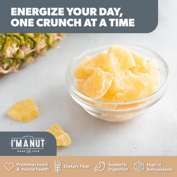 Im A Nut Premium Dried Pineapple Chunks, Non-GMO, Gluten & Peanut Free, 48oz (3 LB)