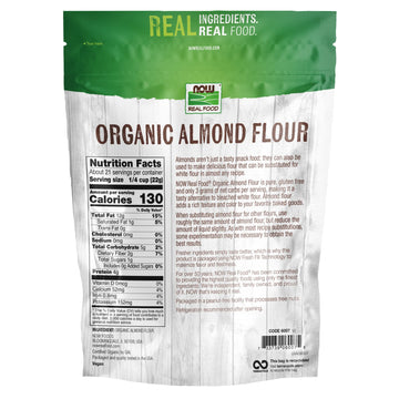 Now Foods, Organic Almond Flour, Superfine, Blanched, Certified Non-Gmo, 16-Ounce (Packaging May Vary) (Pack Of 2)