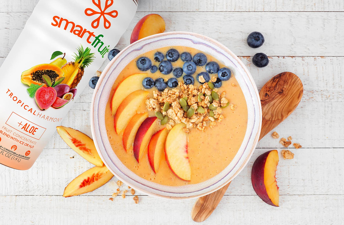 Smartfruit Tropical Harmony + Aloe, 100% Real Fruit Pur E, Non-Gmo, No Additives, Vegan - 48 Fl. Oz