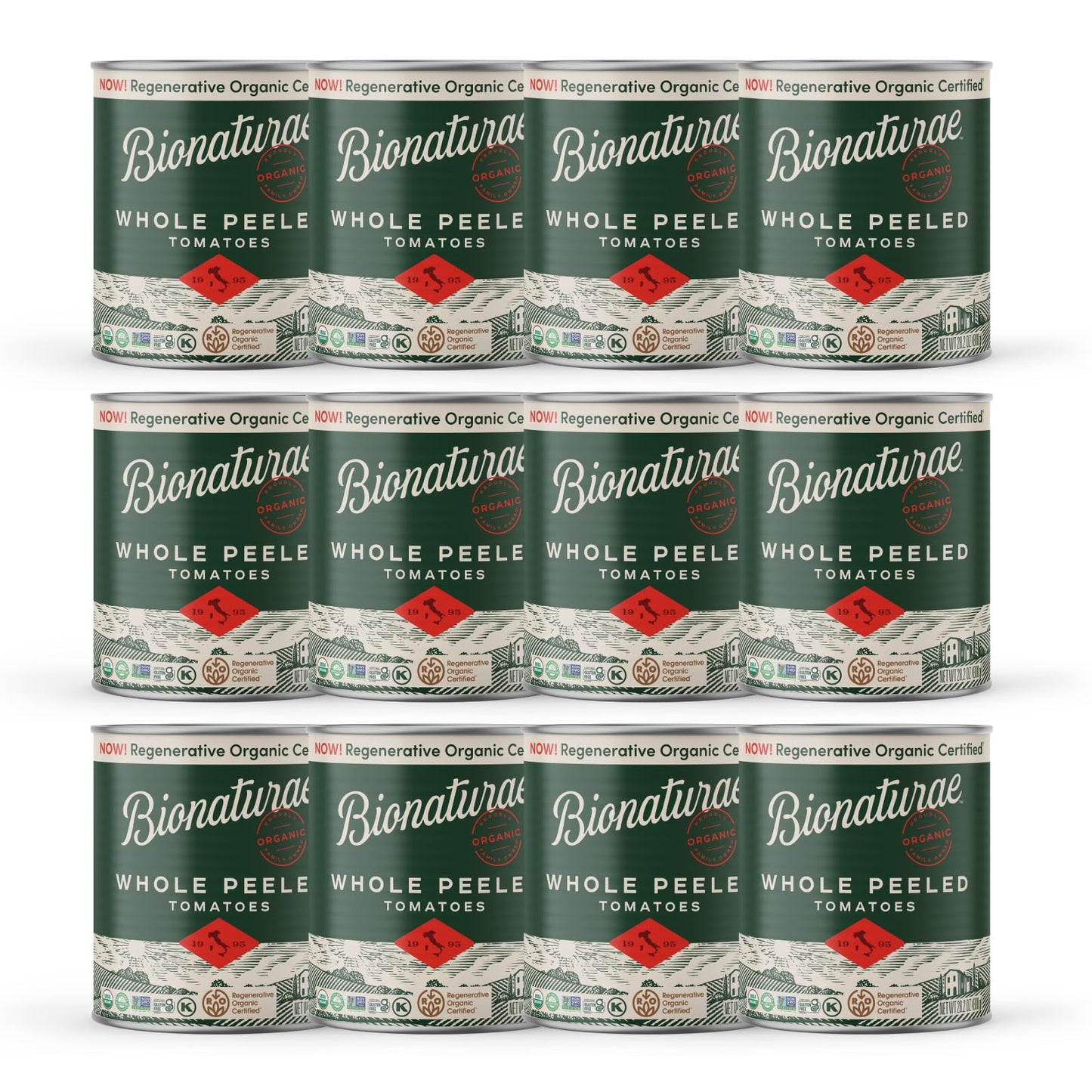 Bionaturae Organic Whole Peeled Tomatoes Canned - Tomatoes Organic, Keto Friendly, Non-GMO, No Added Sugar, No Added Salt, Made
