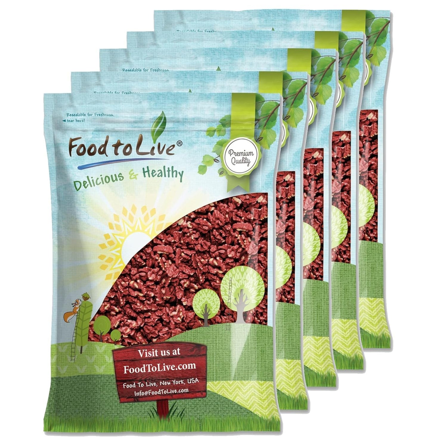 Food to Live California Livermore Red Walnuts, 25 Pounds - Raw, No Shell, Kosher, Unsalted, Natural, Sirtfood, Bulk