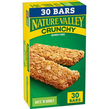 Nature Valley Crunchy Granola Bars, Oats n Honey, 30 Ct, 22.35 oz (15 Pouches)