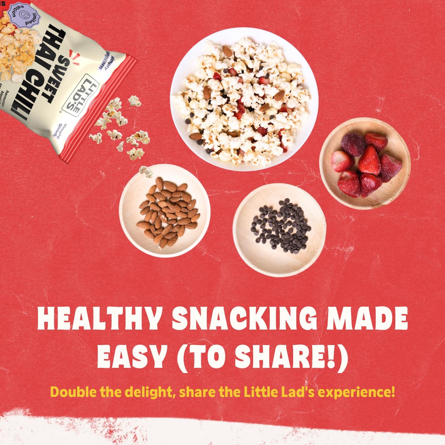 Little Lads Healthy Popcorn - Vegan, Gluten-Free, Non-Gmo Popcorn With Sweet Thai Chili Flavor -5.4 Oz (Pack Of 3) (5.4 Ounce (P