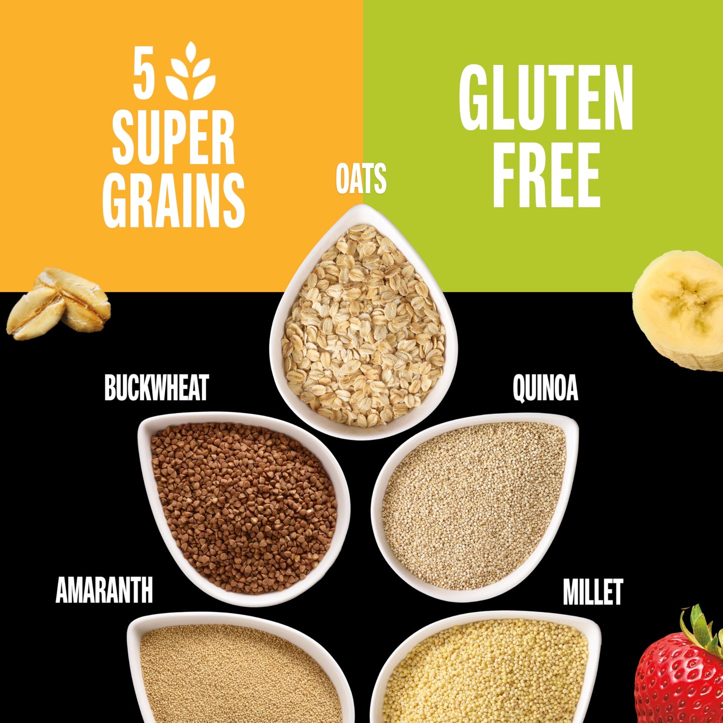 KIND Healthy Grains Energy Bars, Strawberry Banana, Gluten Free, 19g Whole Grains, 5 Count, 7.1oz