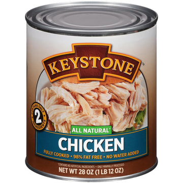 Keystone All Natural Chicken 28 Oz Long Term Emergency Survival Food Canned Meat | Fully Cooked Ready to Eat | Gluten Free | No