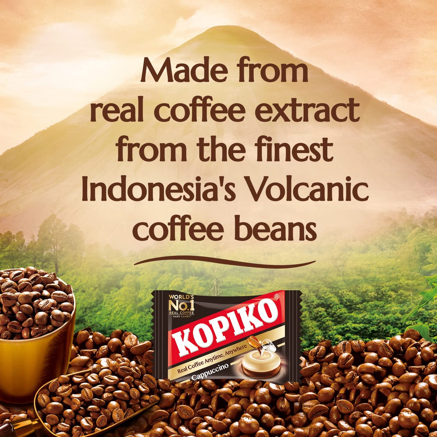 Kopiko Coffee & Cappuccino Candy Variety Pack (4.23oz) - Real Coffee Extract Hard Candy, Perfect for Any Occasion, 2-Pack