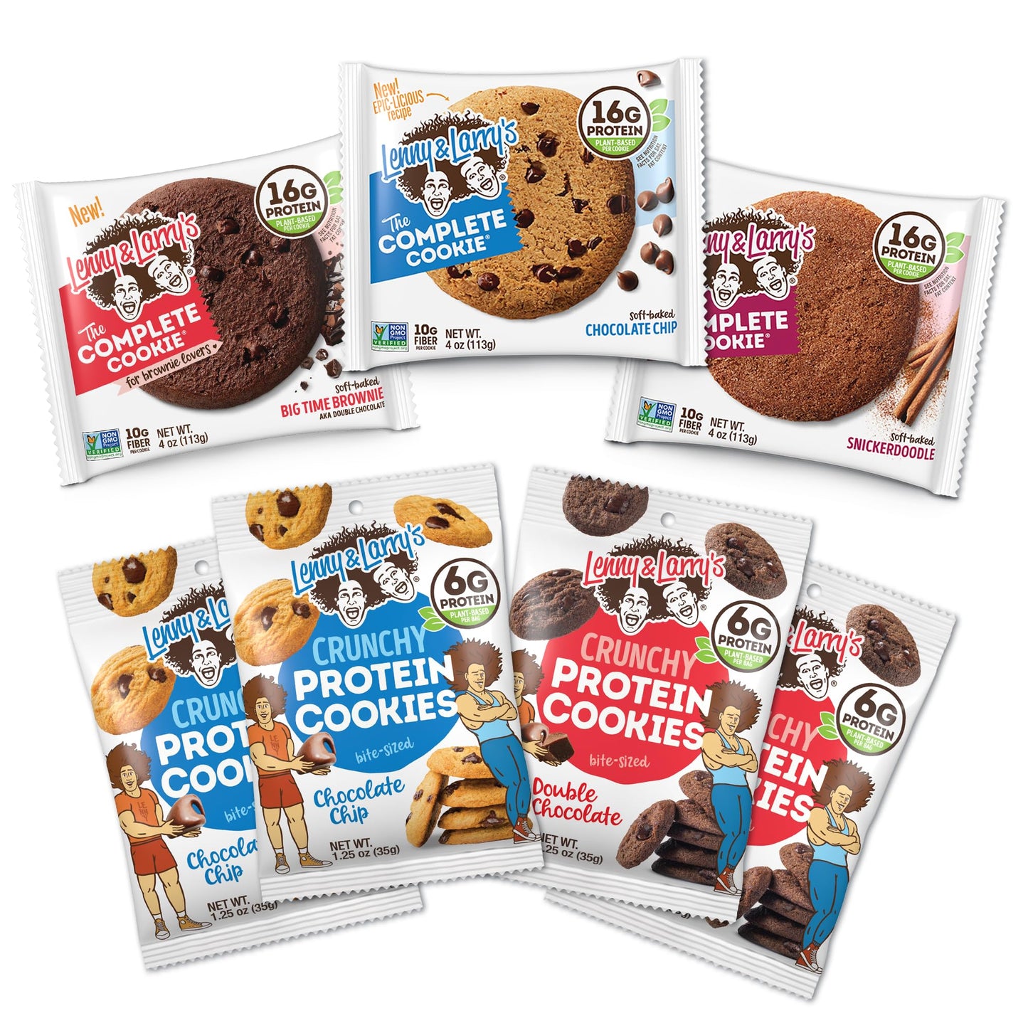Lenny & Larrys Complete Cookie Starter Pack, Plant Based Cookies, 7 Cookies Total