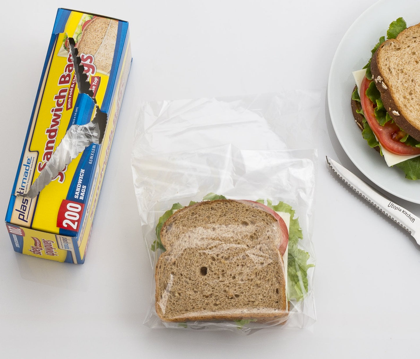 Plastimade Sandwich Bags With Fold & Close Top (6.5 In X 5.5) In 200 Count Pack Of 4