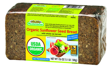 Mestemacher Bread Organic Sunflower Seed, 17.6-Ounce (Pack of 4), 70.4 Ounce