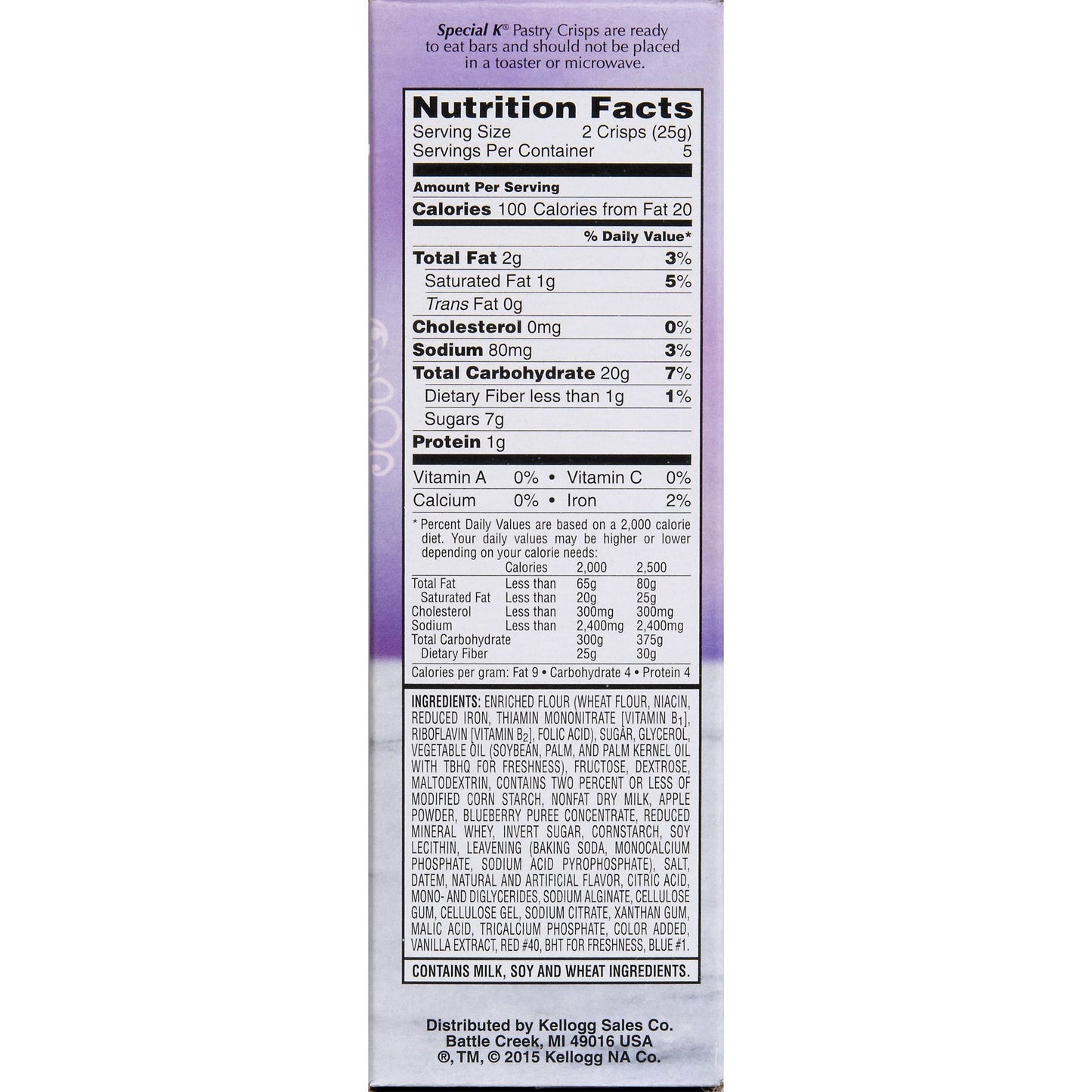 Kellogg'S, Special K, Pastry Crisps, Blueberry, 4.4Oz Box (Pack Of 4)