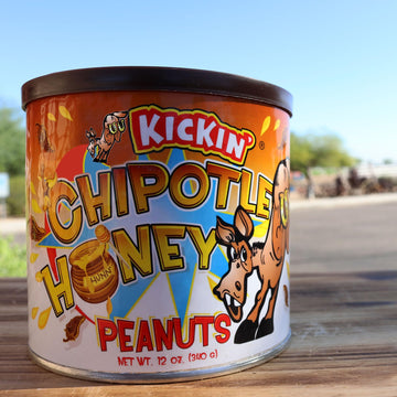 ASS KICKIN Chipotle Honey Roasted Peanuts - 12 Oz - Spicy Gourmet Snack, Model AK811