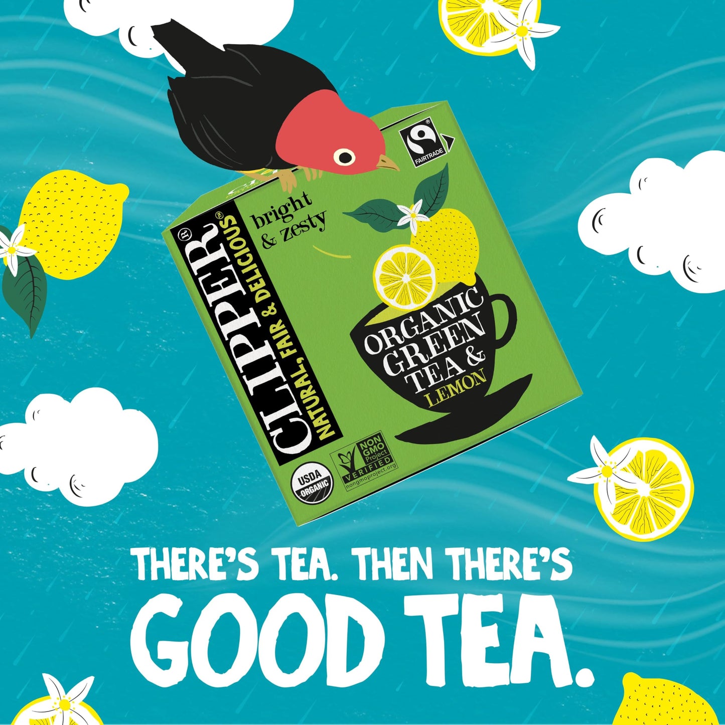 Clipper Tea Green Tea & Lemon Teabags, USDA Organic, 50 Count (Pack of 4)