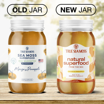 Trueseamoss Sea Moss Gel - Made In Usa - Wildcrafted Seamoss, Fresh Fruits & Sea Vegetables - Mango/Pineapple, Pack Of 2 (Labels
