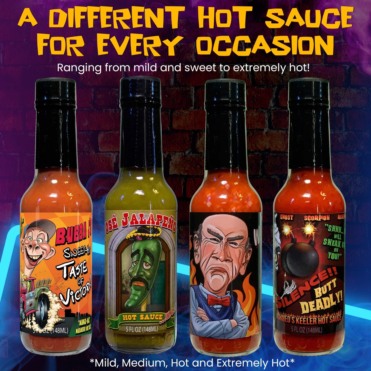 Jeff Dunham - Jose Jalapeno Hot Sauce | Jalapeno and Habanero Peppers for a Spicy and Flavorful Kick (5 fl oz)