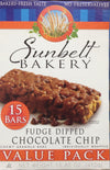 Sunbelt Fudge-Dipped Chocolate Chip Chewy Granola Bars 15-Count Value Pack (3 Boxes)