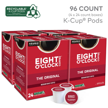 Eight O'Clock Coffee The Original Keurig Single-Serve K-Cup Pods, Medium Roast Coffee, 96 Count (4 Packs Of 24)